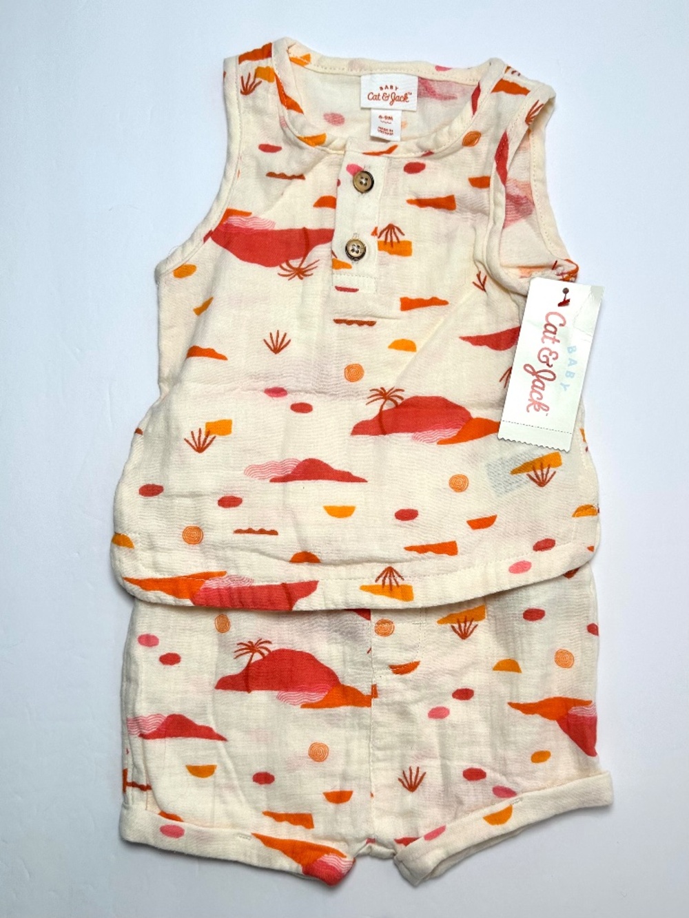 Cat & Jack Baby 2 Piece Set 6-9M NWT Tank Top Shorts Outfit